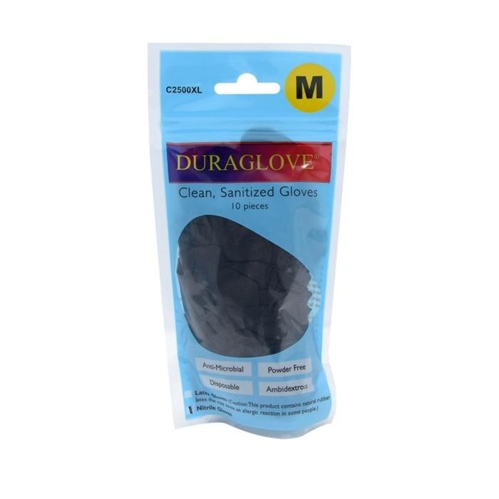 Sarung Tangan Karet Nitrile Ukuran M isi 10pcs - duraglove