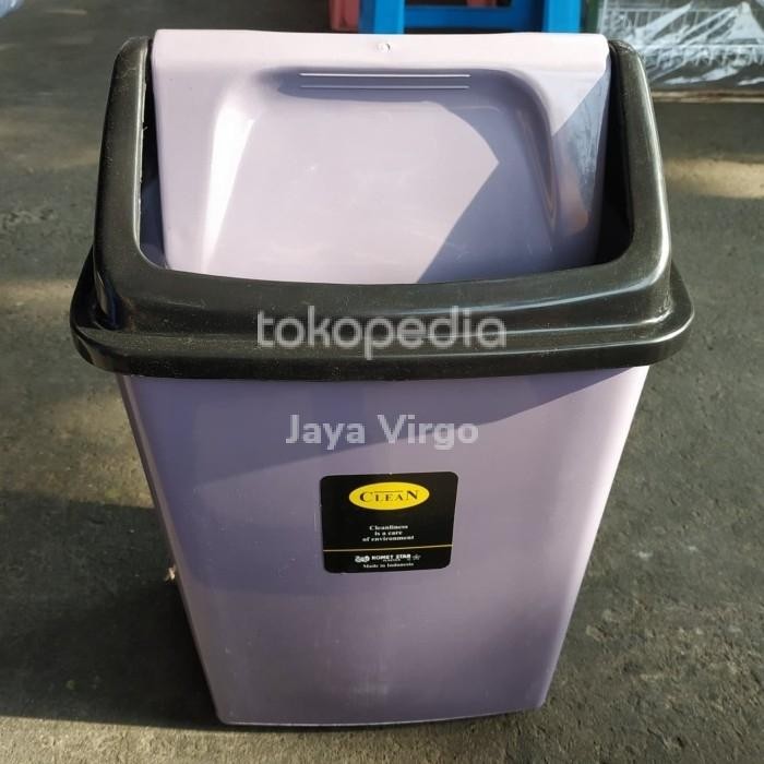 Tempat sampah tutup goyang 15L / tong sampah plastik / kotak sampah