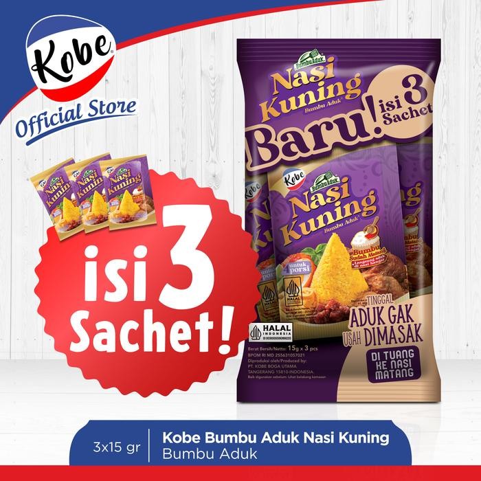 

Kobe Bumbu Aduk Nasi Kuning 15gr x 3pcs - Tanpa Pewarna Buatan & Pengawet