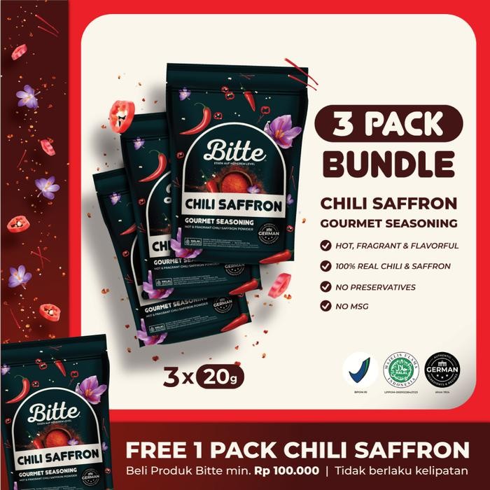 

BUNDLE 3 Chili Saffron Seasoning / Sambal Tabur Cabai Saffron - Bitte