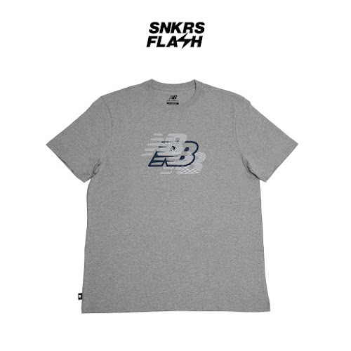 NEW BALANCE Tshirt Graphic Grey Baju Lengan Pendek Pria - LMT33538AG - Size XL