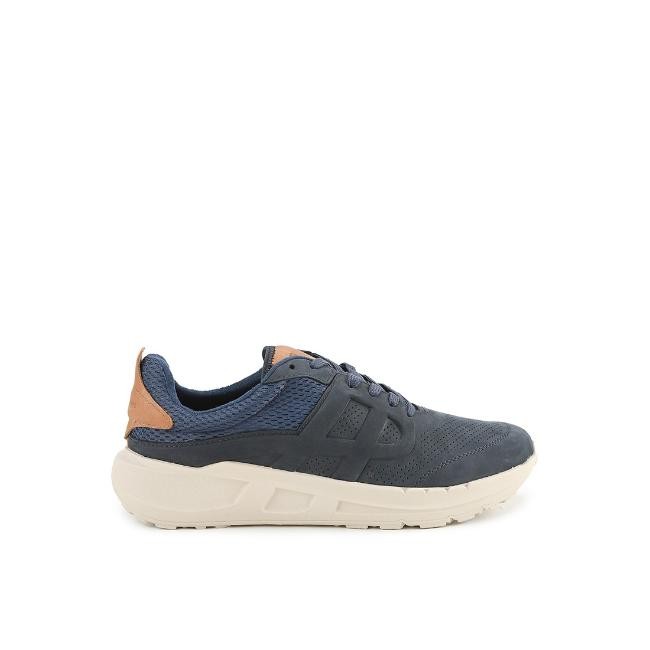 Hush Puppies Sneakers Pria Seventy8 Lthr Runner Navy Blue Nubuck