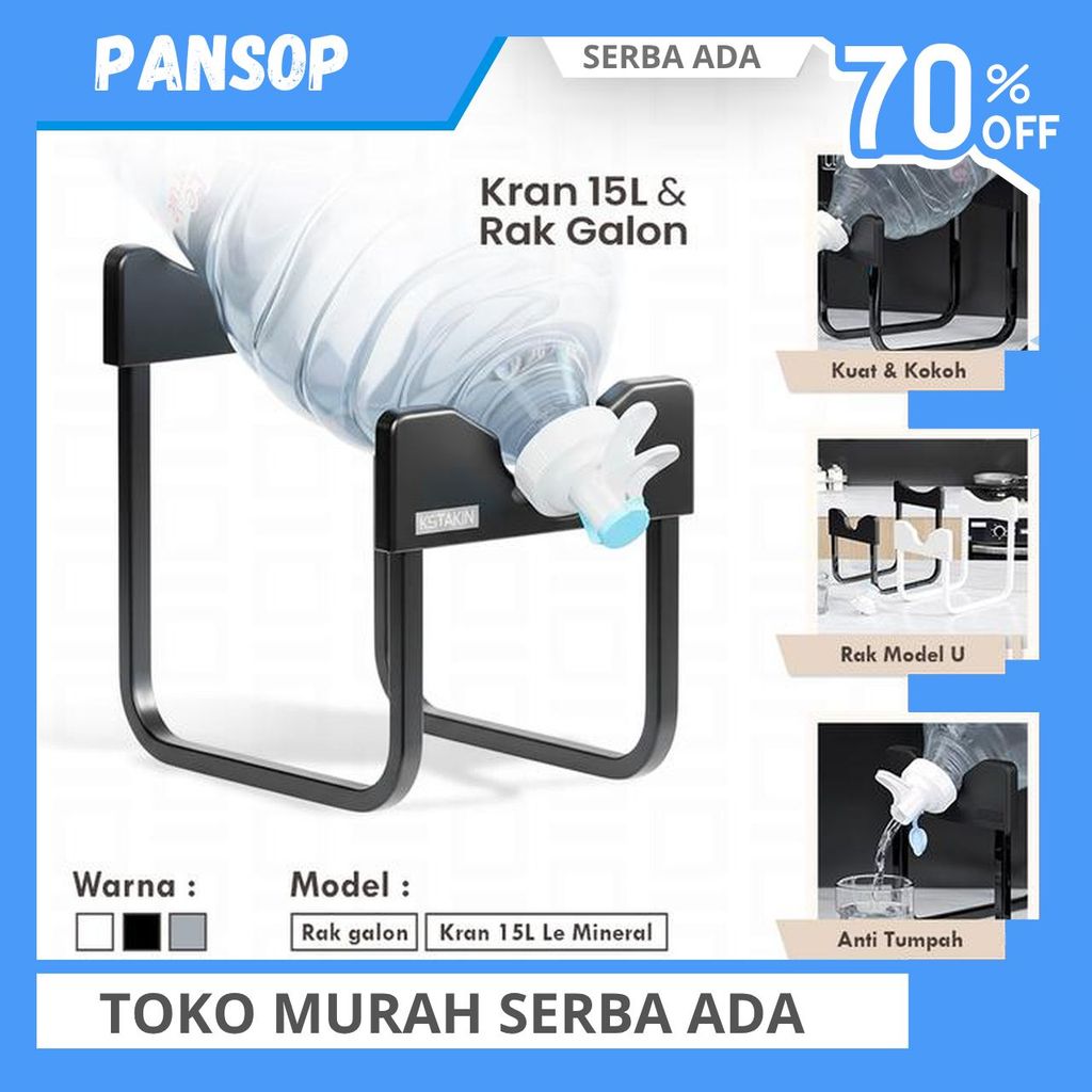 [Bisa Cod] Rak Galon Le Minerale 1 Set Kran Air Minum Amidis Penyangga Kaki Model U Dudukan Meja By 