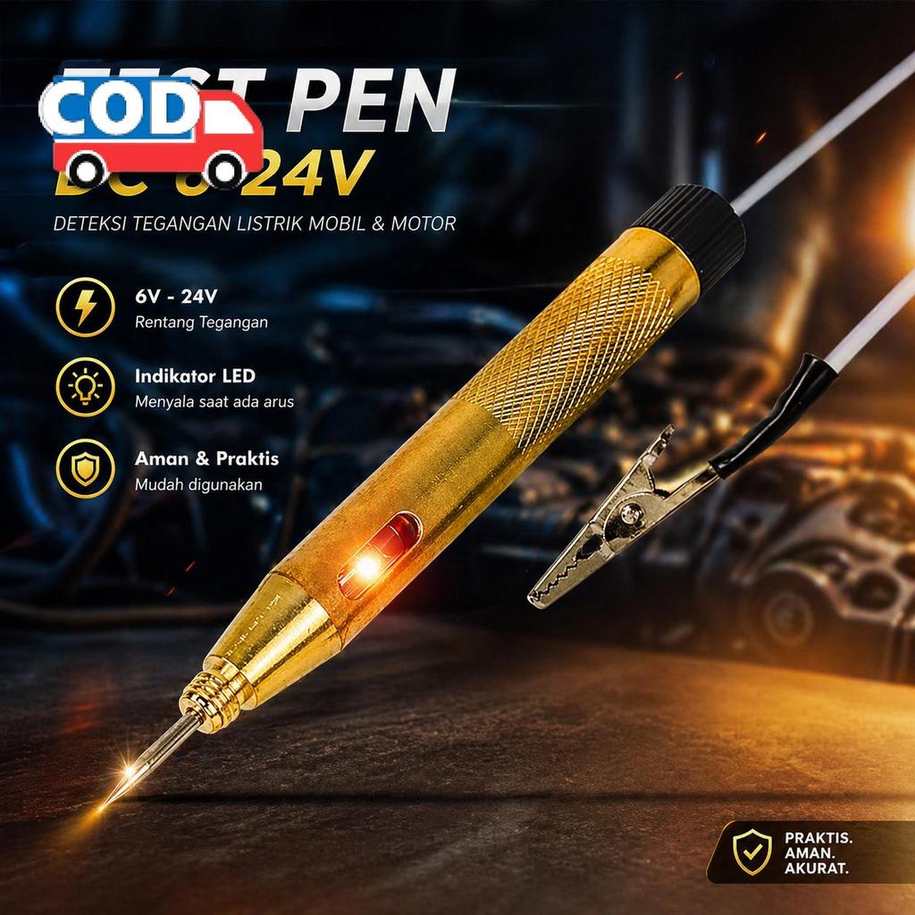 Tespen DC Mobil Motor 6V-24V Alat Test Pen Deteksi Arus Listrik Obeng Tespen Aki Busi Kendaraan Truk
