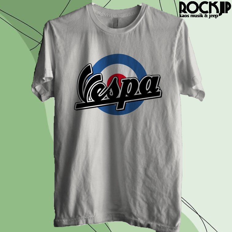 Jual Kaos Baju Distro Pria Wanita Vespa Logo Putih