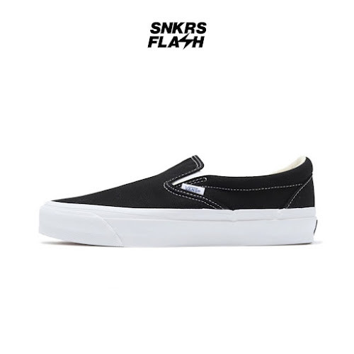 VANS Slip On Reissue 98 Lx Black White Sepatu Sneakers Unisex - VN000CSEBA2 - Size 46