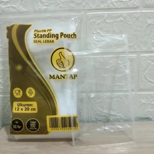 PP Standing Pouch Merk Mantap Isi 50 Lembar, Ukuran 12X20 Cm 50per pack