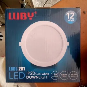 Lampu Downlight Tanam Bulat 12 Watt Luby
