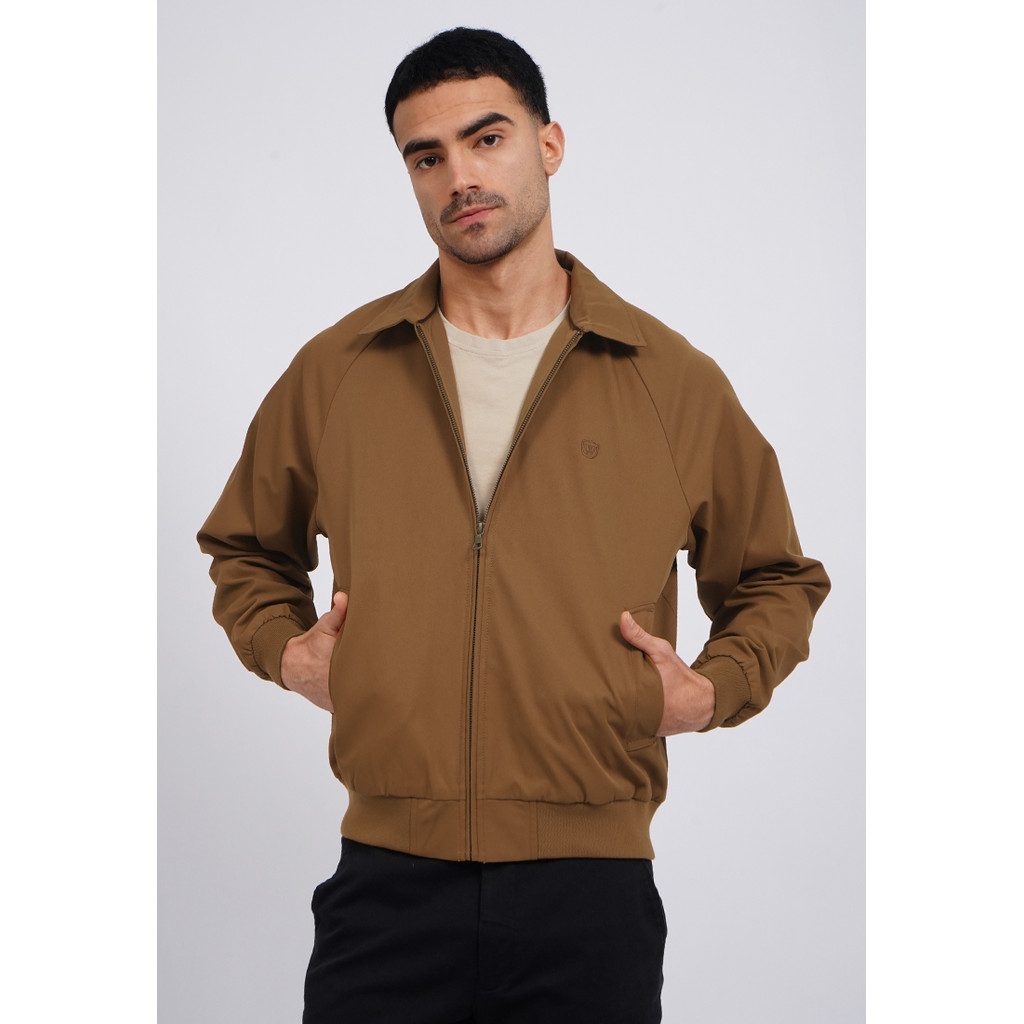 WOOD Laydown Collar Bomber Jacket 2-JKXLXC225K020 ALMOND