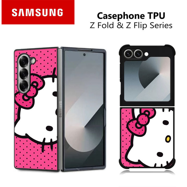 Casing Case TPU Samsung Z Fold & Z Flip 7 6 5 4 203 Hellow Kitty RK298 Hybrid Cover Rubber Glossy