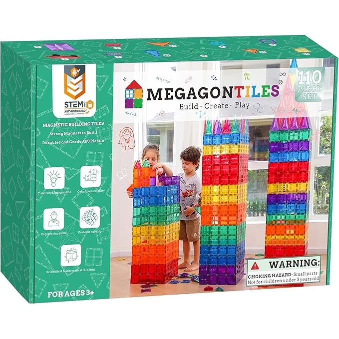 Premium Magnetic Tiles, MEGA Magnet Tiles Set,