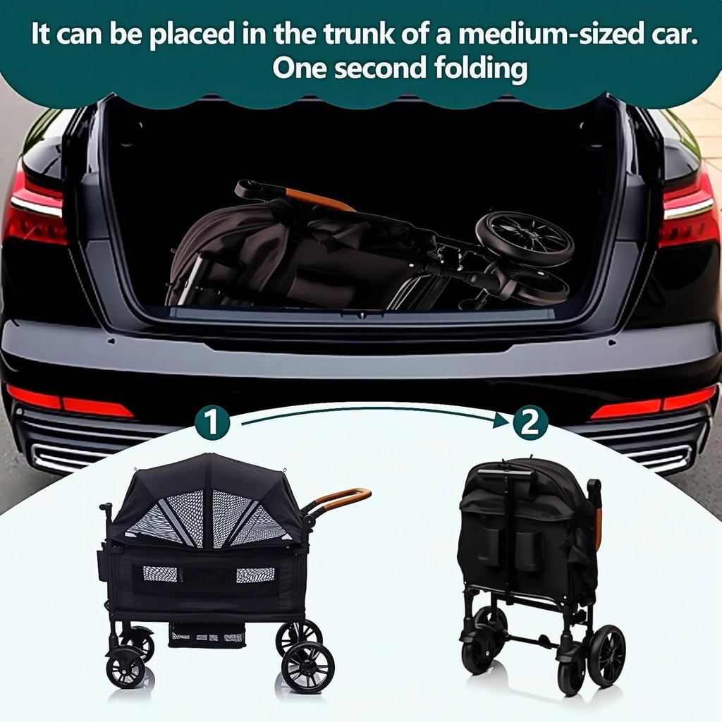 Wagon Stroller for 2 Kids & Cargo-Travel Stroller