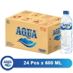 1 Dus AQUA 600ml isi 24pcs (Botol Tanggung) 24 x 600ml