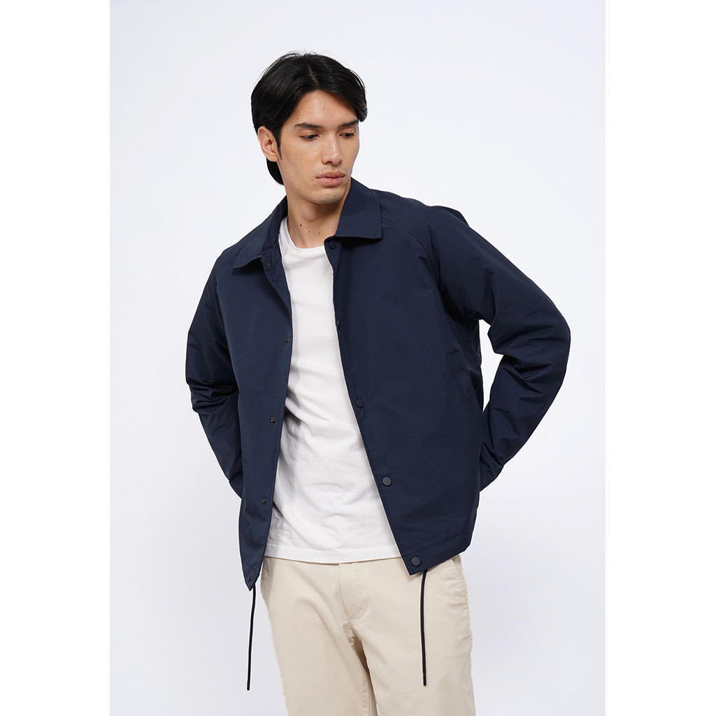 Executive Drawstring Hem Coach Jacket Navy