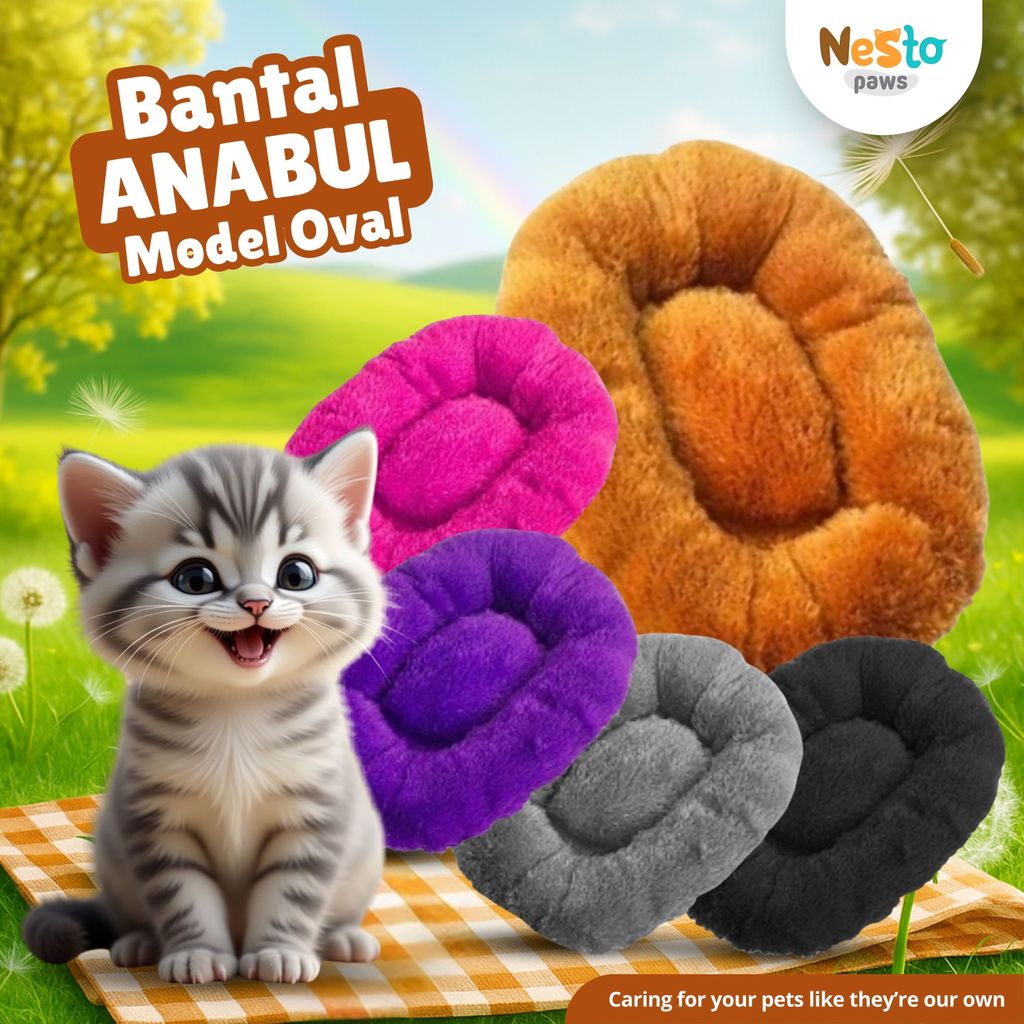 Bantal Kucing Kasur Bulu Hangat Rasfur Nestopaws