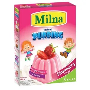 Milna Instan Puding Rasa Strawberry 100gr