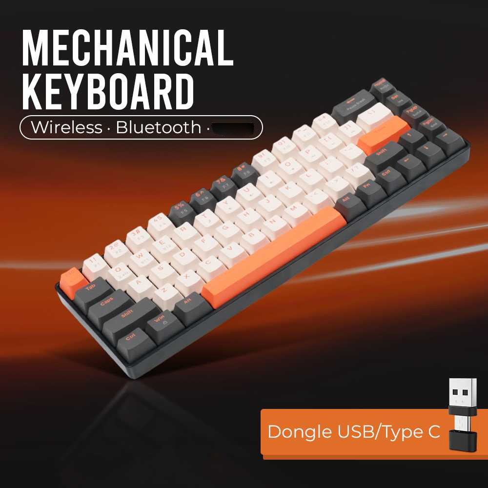ZIYOULANG Keyboard Gaming Wireless Mechanical Red Bluetooth 2.4GHz - K68