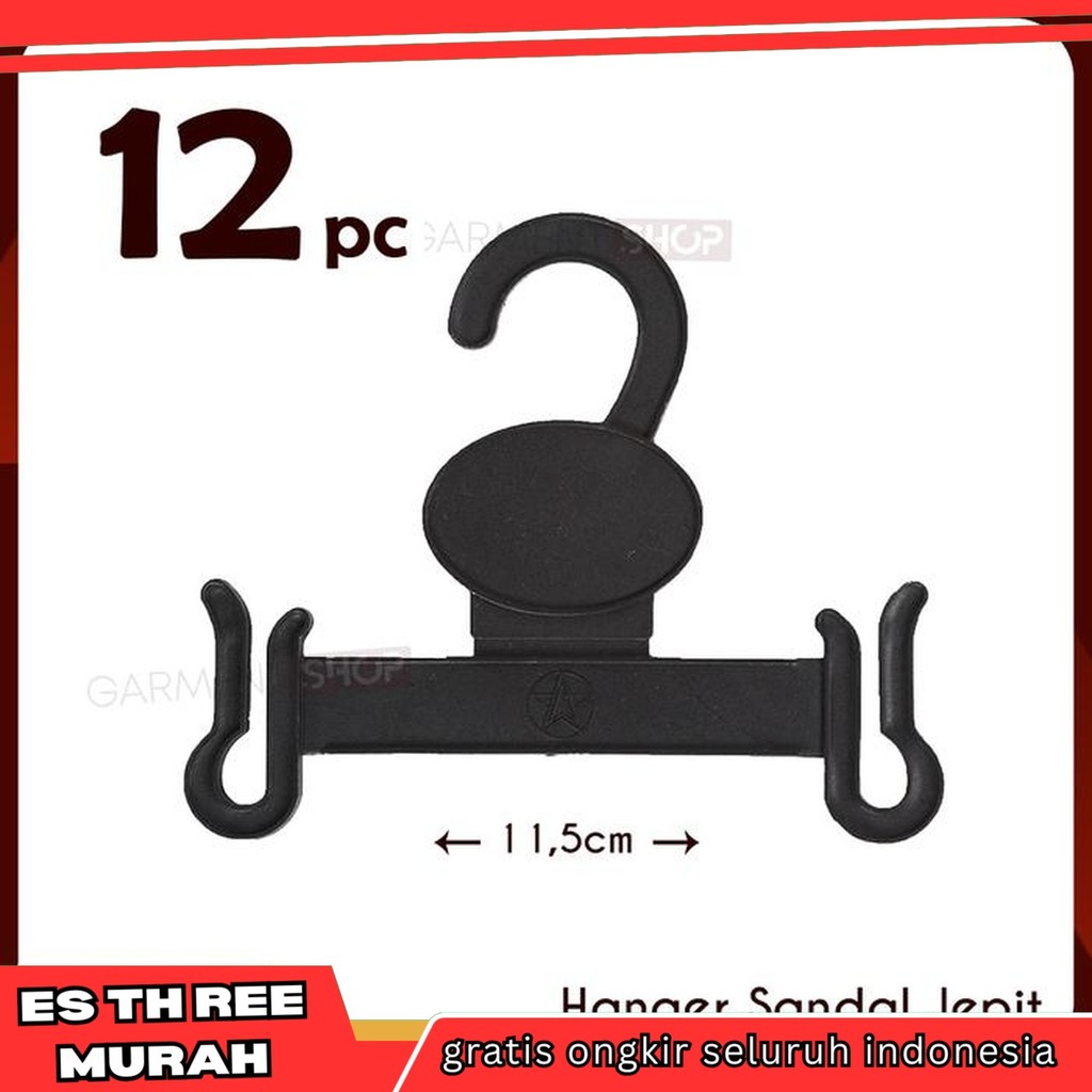 HANGER SANDAL JEPIT SLOP 12 PCS GANTUNGAN PUTIH PROMO RAMADHAN