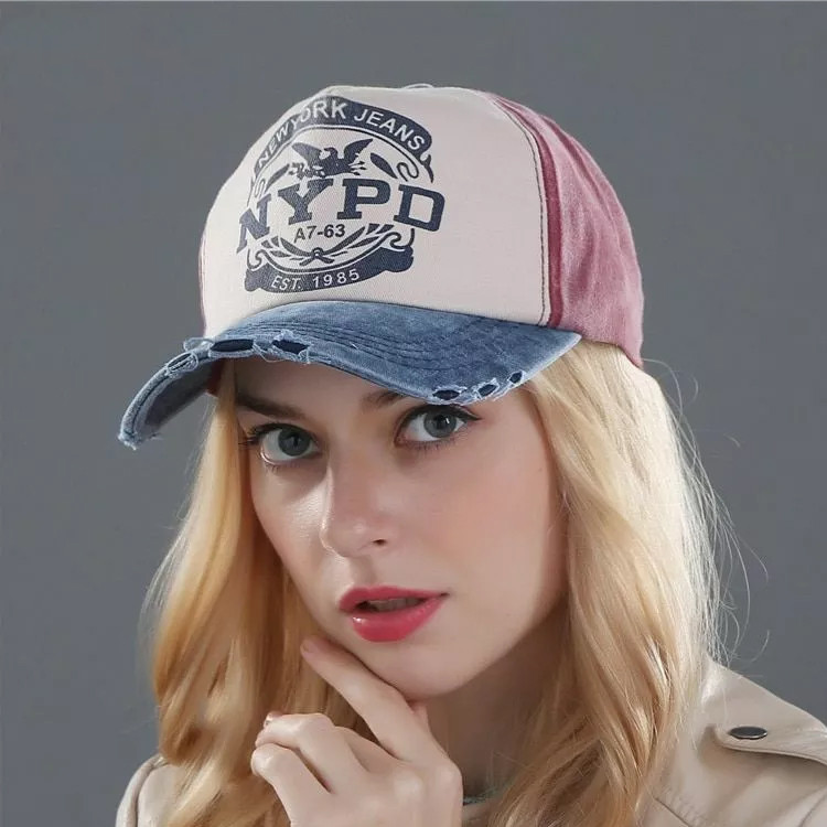 SeaBlingz - Rhodey Topi Baseball Cap Pria Wanita ADJUSTABLE NYPD New York Denim - S8R (Fashion Acces