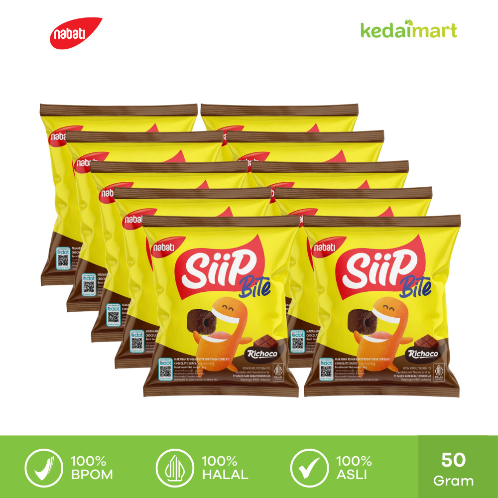 Nabati Siip I Nabati Coklat I Nabati Siip Bites Richoco 50 Gram X 10