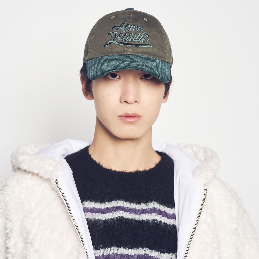 [ADLV] Corduroy Color Scheme Ball Cap Green - Topi Standard Fit Unisex Acme de da vie