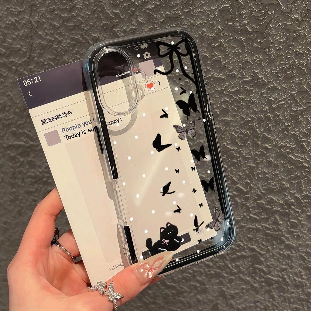 Black Kupu Kupu 2 In 1 Casing Realme Realme Note 70 60X C75X Casing