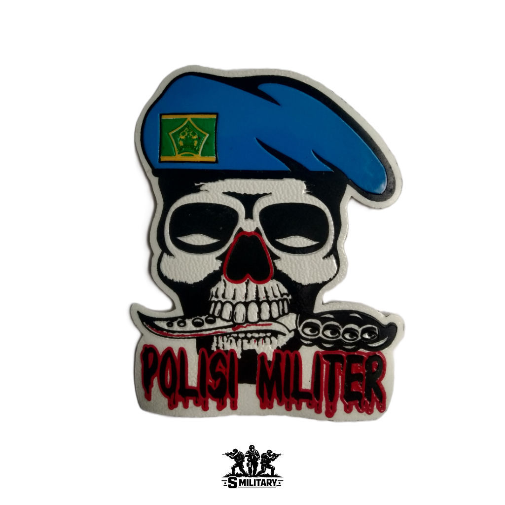 Sticker Embos POLISI MILITER TENGKORAK Motor/Mobil - Sticker POLISI MILITER TENGKORAK  Embos