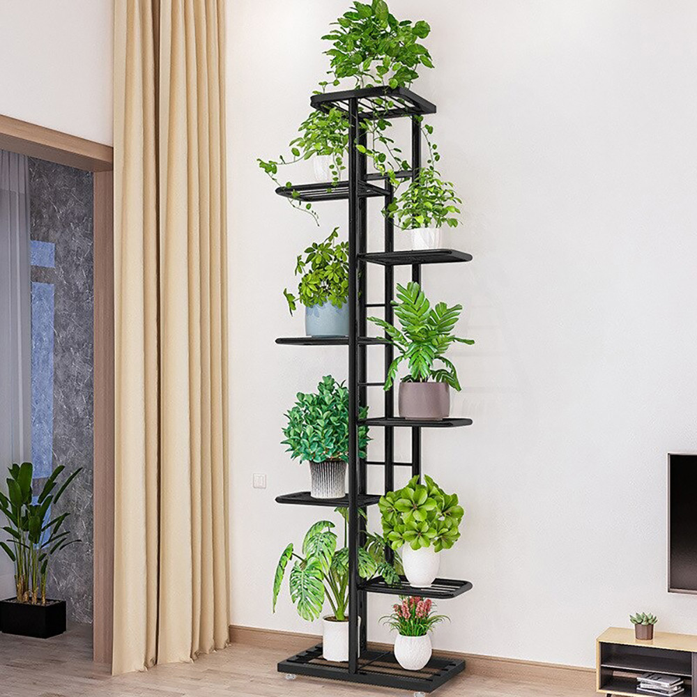 Rak Tanaman Hias 8 Susun Rak Bunga Besi Tingkat Super Tebal Outdoor Standing Pot Flower Stand Rack