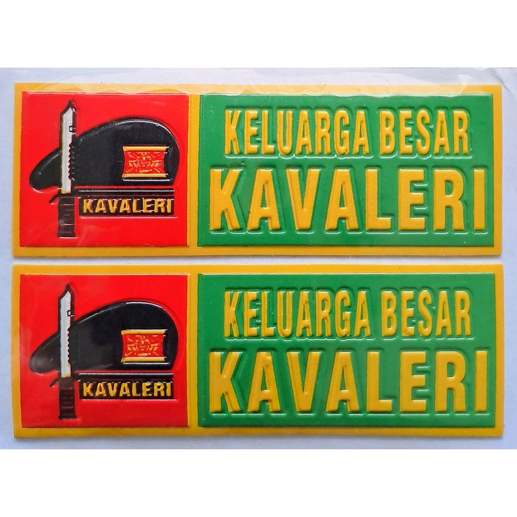 Sticker NOPOL BARET KAVALERI  EMBOS TIMBUL Plat Motor/Mobil - Sticker BARET KAVALERI EMBOS TIMBUL