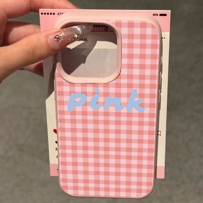 Kotak-Kotak Kreativitas Pink Case Iphone 17 Pro Max 11 13 15 14 12 16 Plus Case