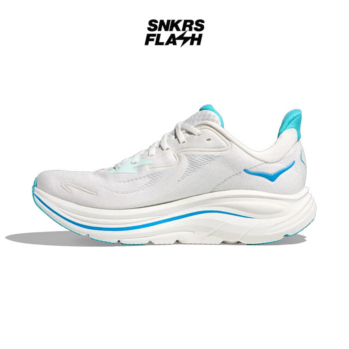 HOKA ONE ONE Clifton 10 White Sky Blue Sepatu Lari Pria - 1162030WKY - Size 41.3