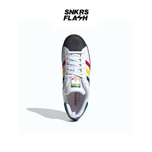 ADIDAS Superstar Rasta White Sepatu Sneakers Pria - Ih3120 - Size 43.3