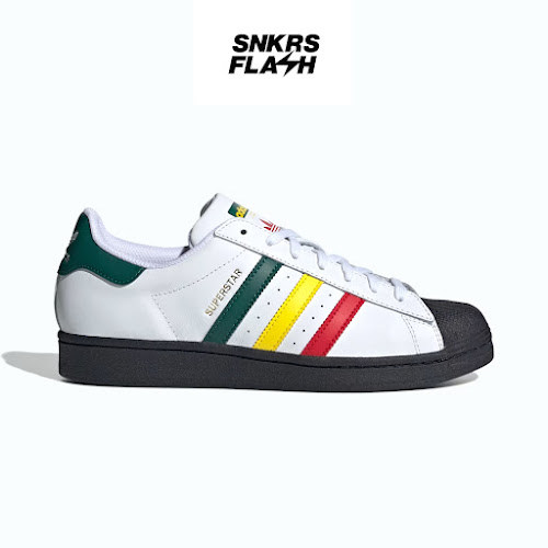 ADIDAS Superstar Rasta White Sepatu Sneakers Pria - Ih3120 - Size 43.3