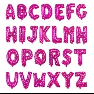 Balon Huruf Warna PINK