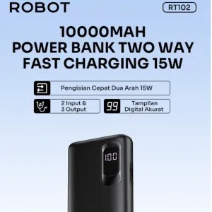 Robot Powerbank RT102 10000Mah 15W twoway fast