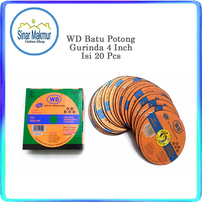 WD Batu Potong Besi Gurinda Resibon 4 Inch Isi 20 Pcs