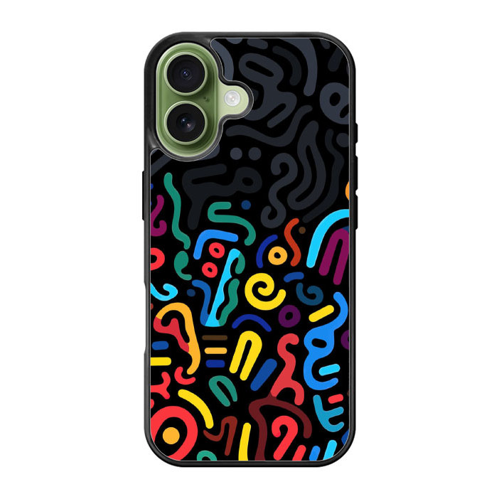 Case Casing Hybrid Custom iPhone 17 16 15 14 13 12 11 Pro Max Plus Mini Air SE Shadowed Waves FX0040