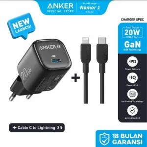ANKER Zolo Charger 20W USB Type C to Lightning + Cable