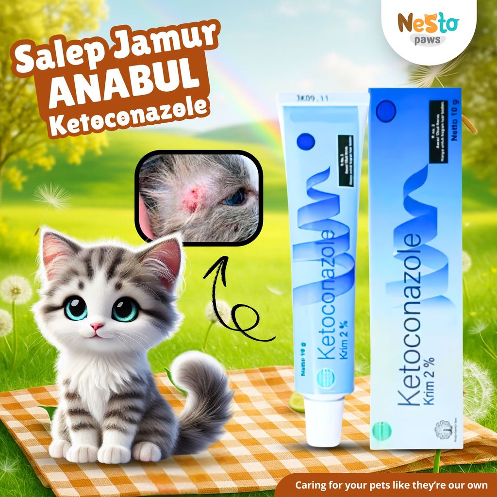 Salep Jamur Kucing Ketoconazole 10gr Obat Gatal Nestopaws