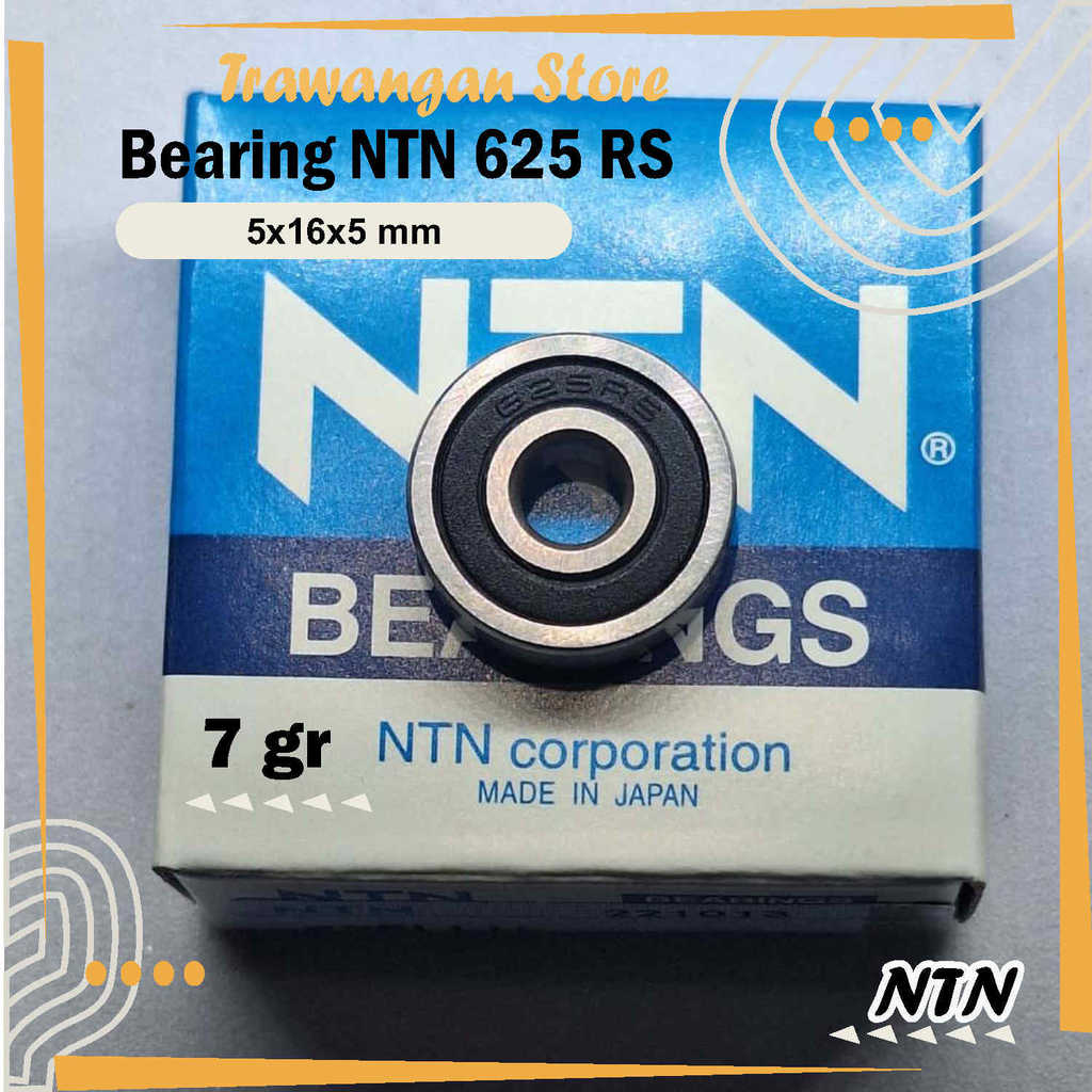 Bearing NTN 625 RS Tutup Karet/Seal Karet (5x16x5mm) - Laher Klaher 625RS Original Japan