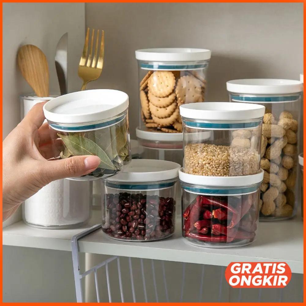 Toples Plastik Penyimpanan Makanan Kedap Udara Storage Jar 700 ml