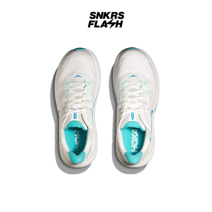 HOKA ONE ONE Clifton 10 White Sky Blue Sepatu Lari Pria - 1162030WKY - Size 41.3
