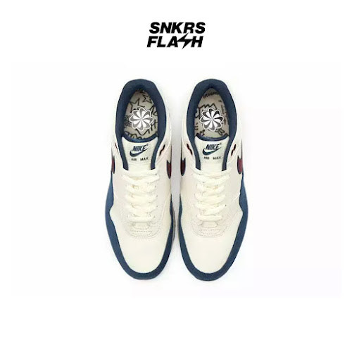 NIKE Air Max 1 Coconut Milk Burgundy Crush Navy Sepatu Sneakers Pria - Fn6952103 - Size 44