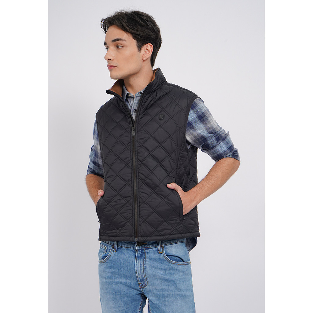 WOOD Puffer Vest with Corduroy Collar 2-VSIOTD225K074 BLACK