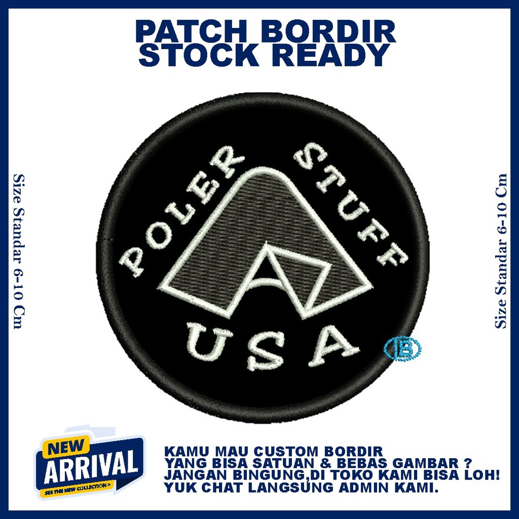 PATCH BORDIR LOGO POLER STUFF USA HIGH QUALITY EMBROIDERY - ZONABORDIR