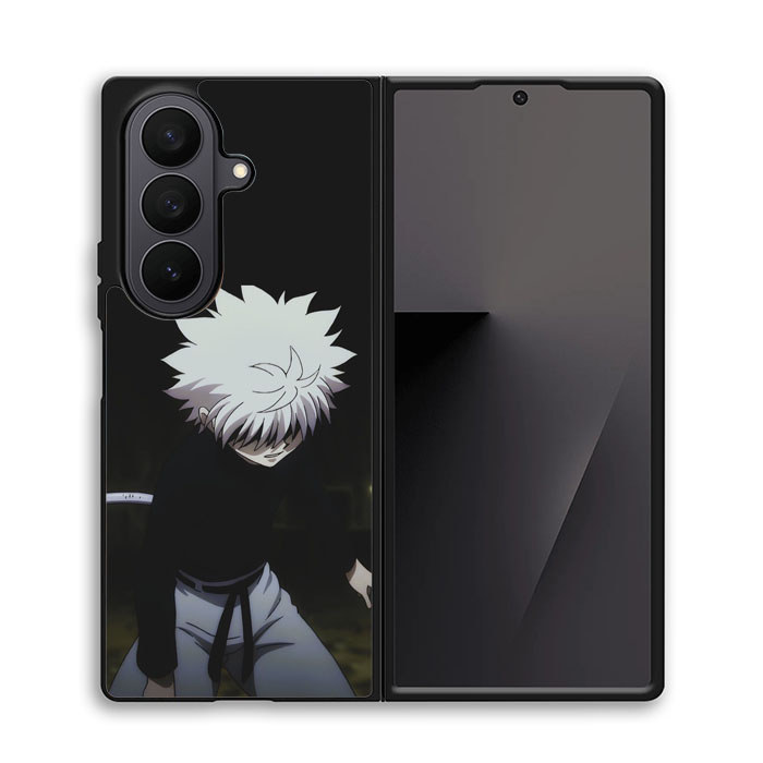 Custom Softcase Hardcase Samsung Z Fold 7 6 5 4 3 , Z Flip 7 6 5 4 3 SE Killua Zodyck Anime Black IC