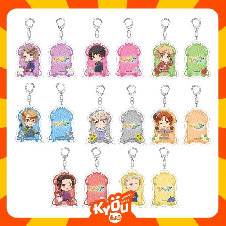 Germany - America - France - England - Russia - China Double-Sided Acrylic Keychain - Hetalia World 