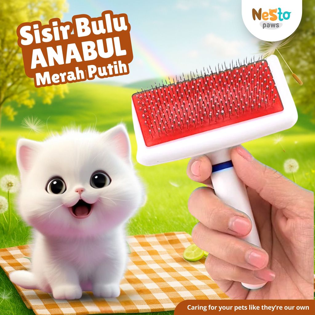 Sisir Bulu Kucing & Anjing Grooming Anti Rontok Nestopaws