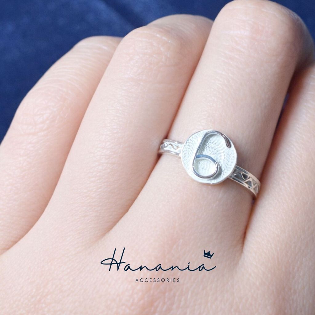 Hanania - Jewelry Cincin Silver / Perak, H082 Cincin Motif Huruf G, Filigree, Cincin bisa dipakai pr