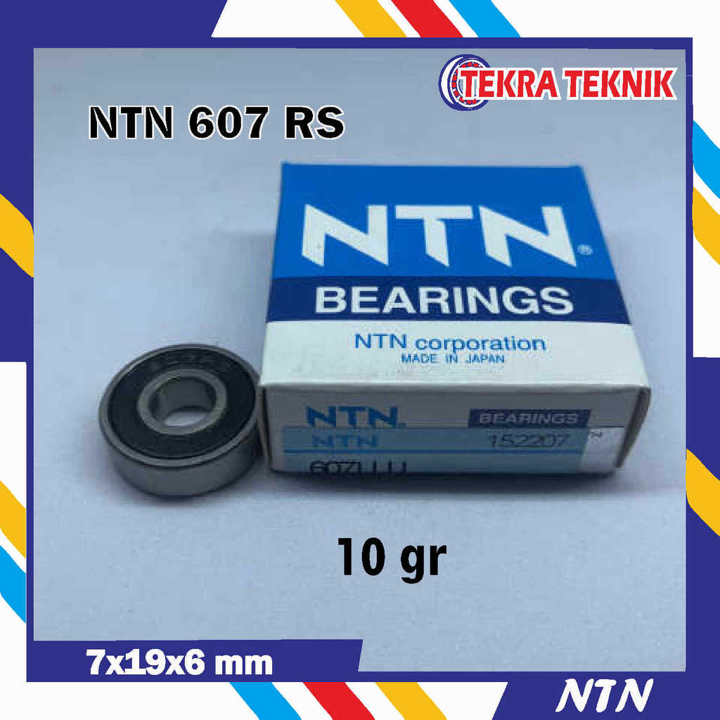 BEARING NTN 607 2RS LLU Tutup Karet Original Jepang | Laher Motor Diameter 7x19x6mm Presisi Kualitas
